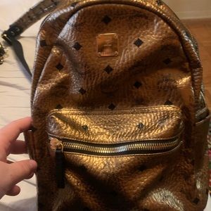 MCM small backpack GOLD